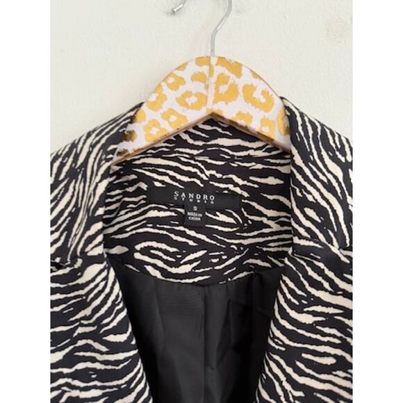 Sandro Studio Women's Animal Print Jacket | Size Small - Picture 3 of 5